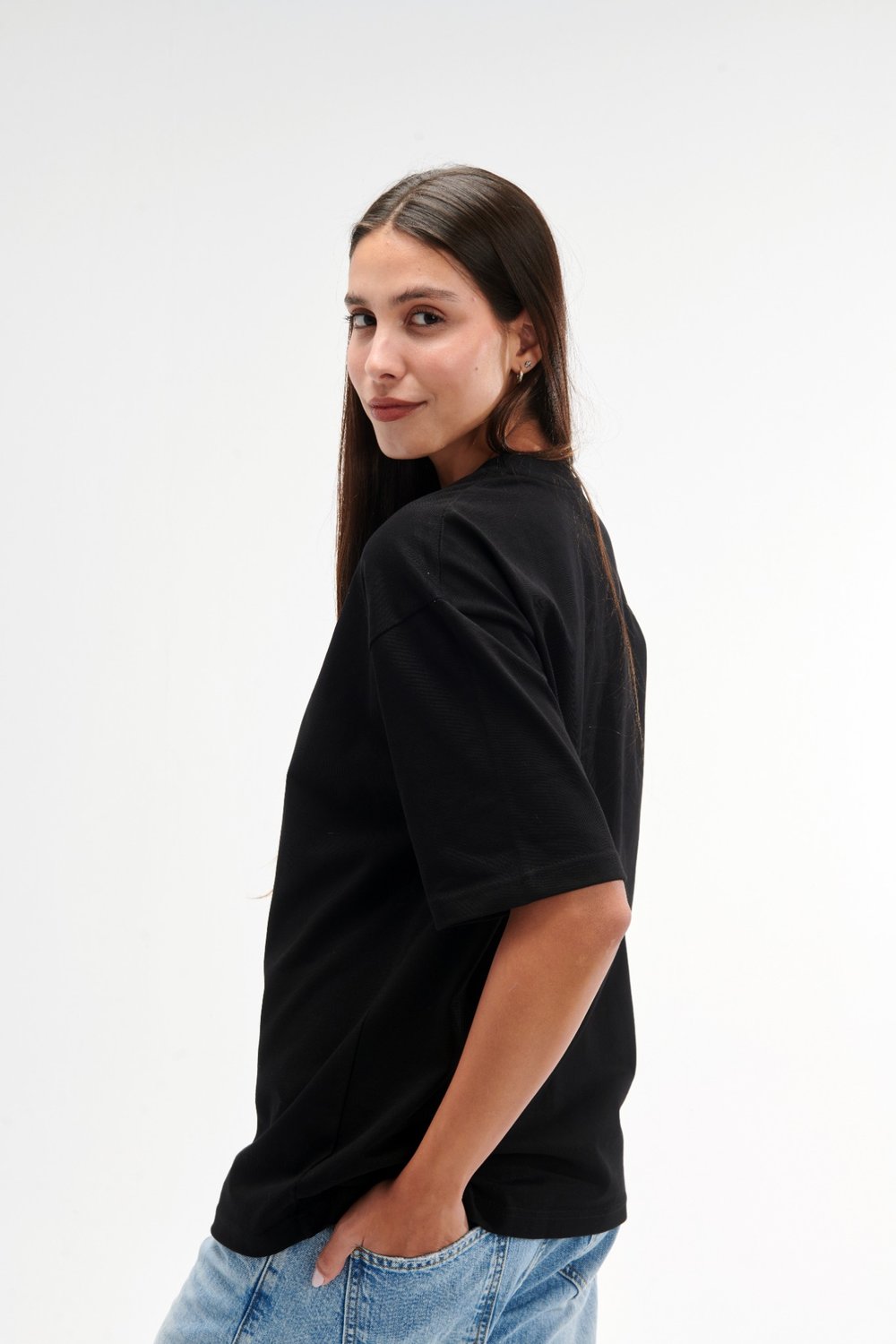 Oversized Fit Black Female T-Shirt